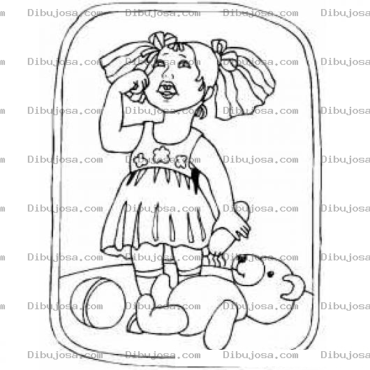 Dibujo para colorear Dibujo De Nina Llorando Porque Se Le Rompio El Brazo A Su Osito De Peluche Para Pintar Y Colorear