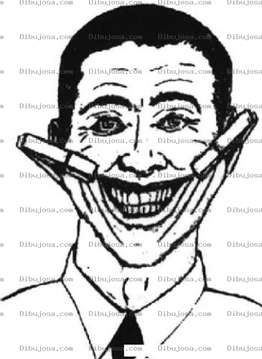 Dibujo para colorear Sonrisa Falsa Para Pintar Y Colorear Risa Fingida Con Ganchos De Ropa