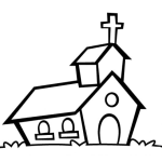 Dibujo para colorear Dibujo De Iglesia De Pueblo Para Pintar Y Colorear