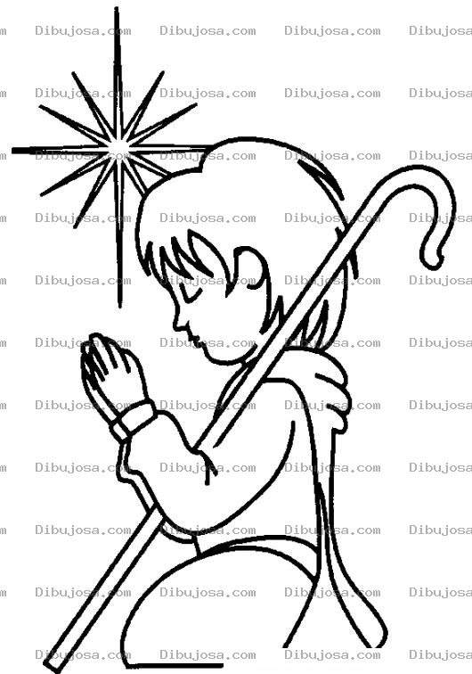Dibujo para colorear Dibujo De Partorsito Orando Para Pintar Y Colorear Pastorcito Rezando