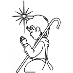 Dibujo para colorear Dibujo De Partorsito Orando Para Pintar Y Colorear Pastorcito Rezando