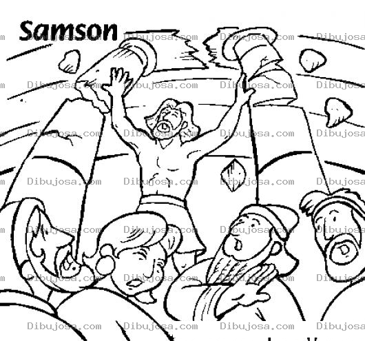 Dibujo para colorear Dibujo De Sanson Derribando Las Columnas Para Pintar Y Colorear Dibujos Cristocentricos