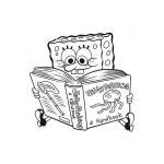 Dibujo para colorear bob esponja leyendo para colorear