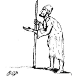 Dibujo para colorear Dibujo De Un Mendigo Pidiendo Dinero Para Pintar Y Colorear