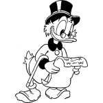 Dibujo para colorear Dibujo Del Millonario Tio Mac Pato Leyendo Y Revisando Su Testamento Para Pintar Y Colorear