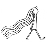 Dibujo para colorear Dibujo De Chica Con El Pelo Muy Muy Largo Para Pintar Y Colorear