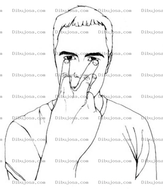 Dibujo para colorear Dibujo De Hombre Viendo Vigilando Y Observando Atentamente Con Los Dos Ojos Para Pintar Y Colorear