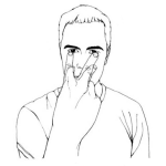 Dibujo para colorear Dibujo De Hombre Viendo Vigilando Y Observando Atentamente Con Los Dos Ojos Para Pintar Y Colorear