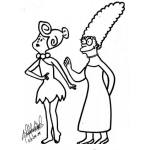 Dibujo para colorear Dia De Las Esposas Para Pintar Y Colorear A Vilma De Picapiedra Y A Mars De Simpson