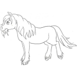 Dibujo para colorear Caballito Comiendo Pasto Dibujo De Pony Comiendo Monte Para Pintar Y Colorear
