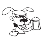 Dibujo para colorear Perro Con Tarro De Cerveza Para Pintar Y Colorear