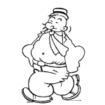 Dibujo para colorear Dibujo Del Gordo Pilon Amigo De Popeye Para Pintar Y Colorear