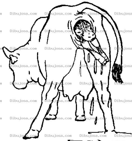Dibujo para colorear Dibujo Del Parto De Una Vaca Para Pintar Y Colorear