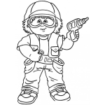 Dibujo para colorear Dibujo De Nino Con Barreno Y Tornillo Para Pintar Y Colorear