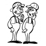 Dibujo para colorear Dibujo De Mecanicos Platicando Para Pintar Y Colorear Mecanicos Uniformados Con Oberol