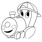 Dibujo para colorear Dibujo De Trensito Con Gorrita Para Pintar Y Colorear Ten Con Gorra O Cachucha Para Atras