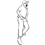 Dibujo para colorear Dibujo De Vaquero Sin Botas Vaqueras Y Con Barba De Candado Para Pintar Y Colorear