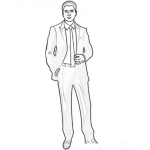 Dibujo para colorear Dibujo De Jovencito Bien Vestido Con Saco Y Corbata Para Pintar Y Colorear A Gerente Ejecutivo Senior Gerente De Ventas Bien Planchado