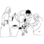 Dibujo para colorear Dibujo De JESUS Convirtiendo El Agua En Vino Para Pintar Y Colorear La Conversion Del Vino De JESUS Dibujosdelabiblia