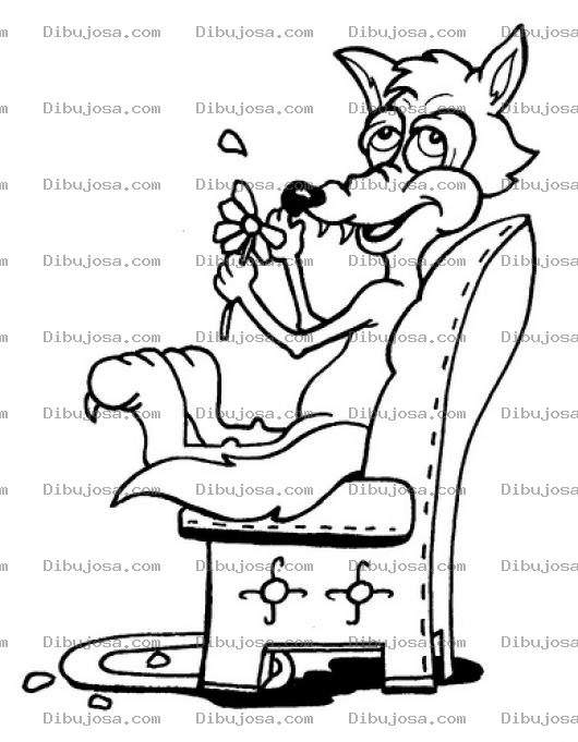 Dibujo para colorear Dibujo De Lobo Enamorado Desflorando Una Margarita Diciendo Me Quiere No Me Quiere Para Pintar Y Colorear