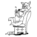 Dibujo para colorear Dibujo De Lobo Enamorado Desflorando Una Margarita Diciendo Me Quiere No Me Quiere Para Pintar Y Colorear