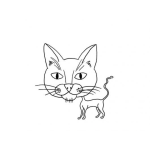 Dibujo para colorear Dibujo De Gato Raquitico Y Escualido Para Pintar Y Colorear Gato Con Cuerpo Chiquito