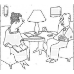 Dibujo para colorear Dibujo De Pareja De Viejitos Sentados En La Sala Para Pintar Y Colorear