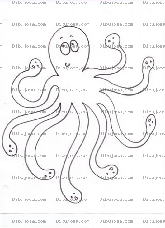 Dibujo para colorear Dibujo De Pulpito Para Pintar Y Colorear Octopus