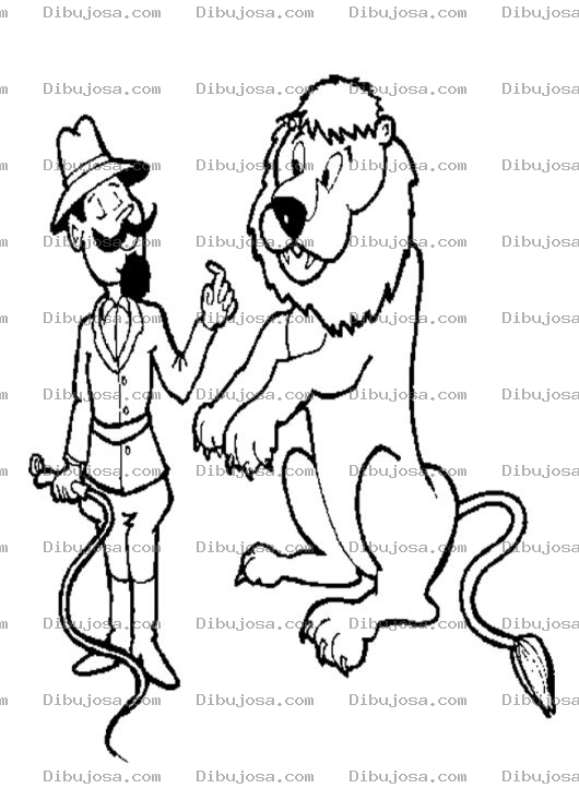 Dibujo para colorear Dibujo De Domador De Leones Para Pintar Y Colorear Entrendor De Leones