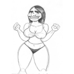 Dibujo para colorear Dibujo De Mujer Sejuda Jugadora De Voleibol En Bibkini Para Pintar Y Colorear