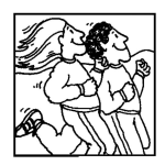 Dibujo para colorear Dibujo De Pareja Trotando Para Pintar Y Colorear