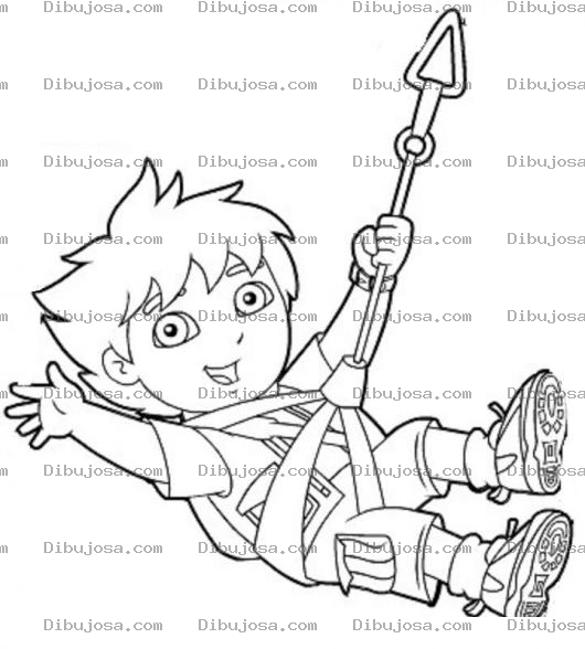 Dibujo para colorear Dibujo De Diego Primo Y Amigo De Dora Exploradora Para Pintar Y Colorear