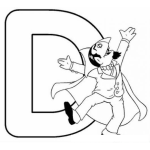 Dibujo para colorear Dibujo De La Letra D De Dracula Para Pintar Y Colorear