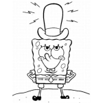 Dibujo para colorear Colorear a Bob Esponja con Sombrero
