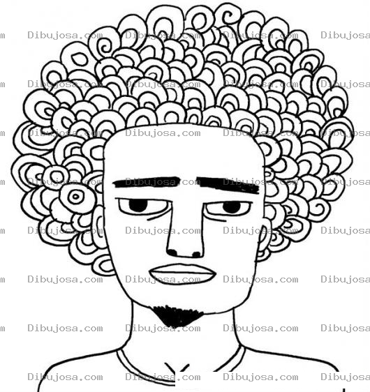 Dibujo para colorear Dibujo De Hobre Con Pelo Afro Para Pintar Y Colorear Colocho Morocho Con Barbita De Chivo