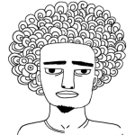 Dibujo para colorear Dibujo De Hobre Con Pelo Afro Para Pintar Y Colorear Colocho Morocho Con Barbita De Chivo