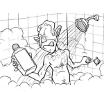 Dibujo para colorear Dibujo De Hombre Banandose Para Pintar Y Colorear Hombre En La Ducha Que Se Le Acabo El Champu