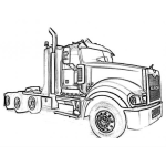Dibujo para colorear Dibujo De Cabezal MACK Para Pintar Y Coloera Dibujos De Transporte Pesado
