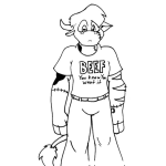 Dibujo para colorear Dibujo De Chico Torito Con Brazo De Tigre Para Pintar Y Colorear