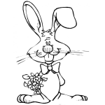 Dibujo para colorear Coniejito Con Flores Para Pintar Y Colorear