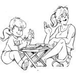 Dibujo para colorear Mama Pintando Dibujos Con Su Hija Dibujo Para Pintar Y Colorear A Mama Ayudando A Su Hija A Pintar Cuaderndo De Dibujitos Sin Salirse De La Linea