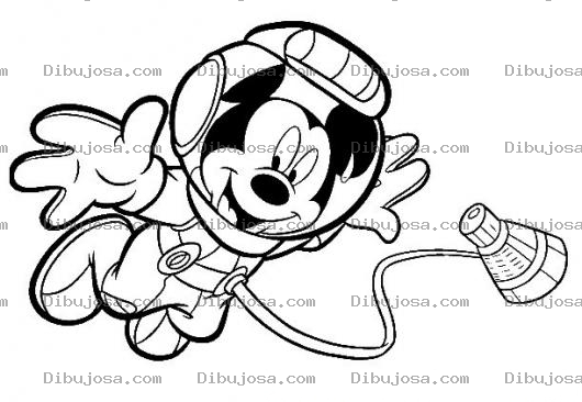 Dibujo para colorear Mickey Mouse Astronauta Para Pintar Y Colorear Dibujo De Mickeymouse En El Espacio Mickeyastronauta