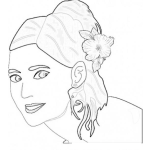 Dibujo para colorear Dibujo De Mujer Con Flor En El Pelo Para Pintar Y Colorear