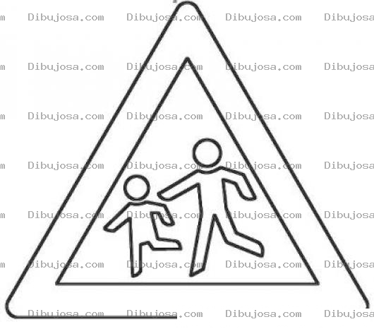 Dibujo para colorear Signo De Transito De Zona Escolar Para Pintar Y Colorear