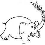 Dibujo para colorear Dibujo De Elefante Tocando Musica Con Su Trompeta Para Pintar Y Colorear
