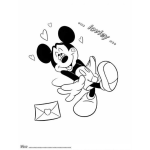 Dibujo para colorear Dibujo De Mickey Mouse Enamorado Con Una Carta De Amor Para Pintar Y Colorear