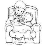 Dibujo para colorear Dibujo De Mamam Dando Biberon A Su Bebe Para Pintar Y Colorear Nani Dando Pacha A Un Bebito