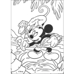 Dibujo para colorear Mickey mouse y el mono