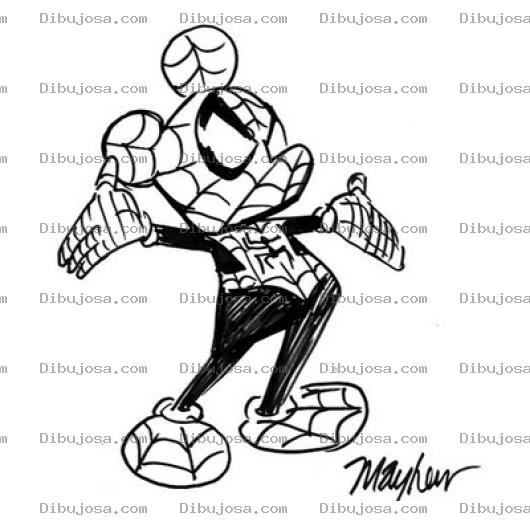Dibujo para colorear Dibujo De Mickey Mouse Con Traje De Spiderman Para Pintar Y Colorear A Micekymouse Con Disfraz Del Hombre Arana