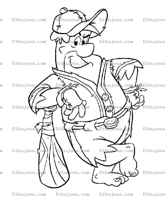 Dibujo para colorear Pablomarmol Pelotero Dibujo De Pablo Marmol De Los Picapiedra Con Bate Y Traje De Beisbol Para Pintar Y Colorear